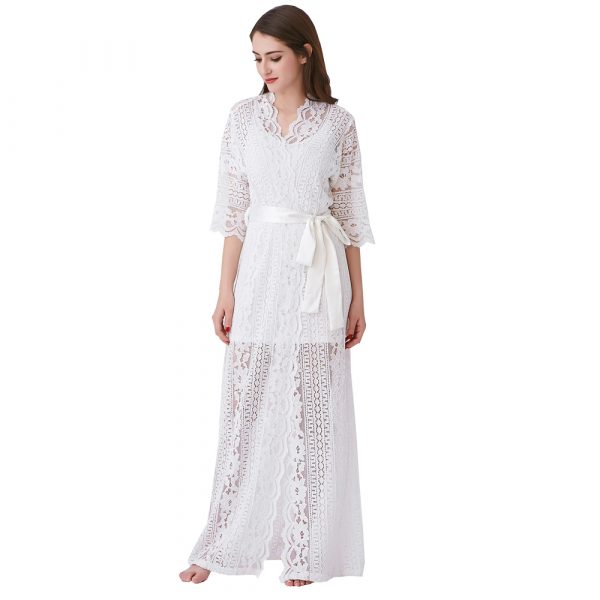 Long lace bathrobe