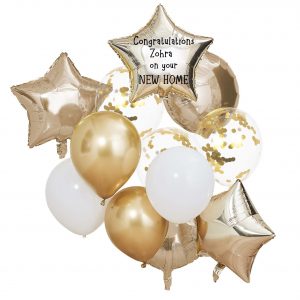 housewarming balloon bouquet gold