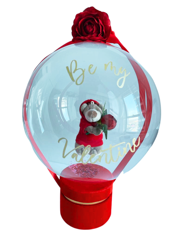 Teddy keychain in a bubble balloon