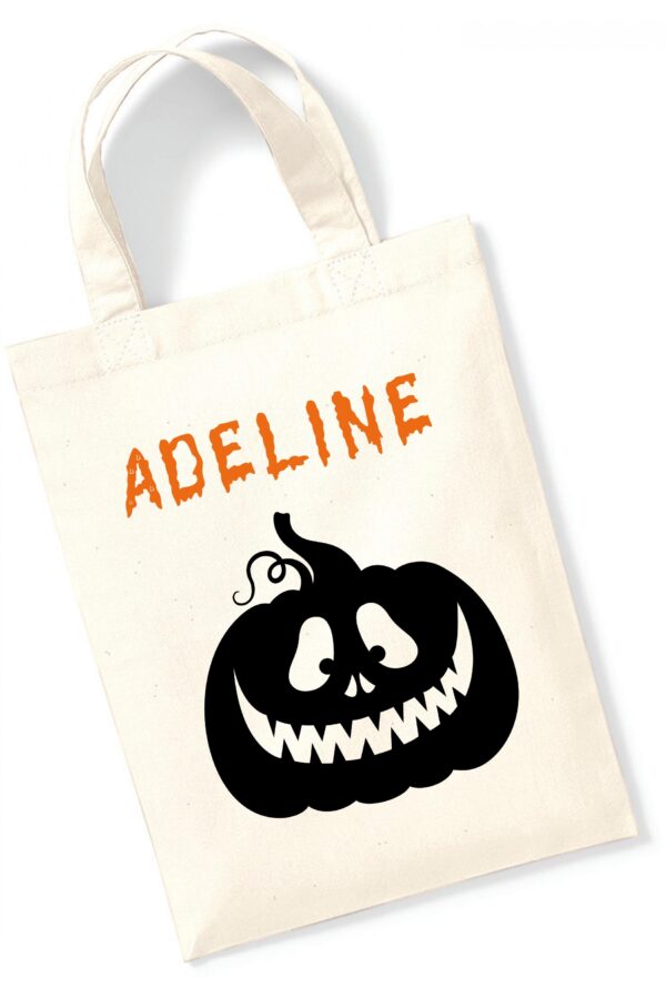 Trick or Treat Reusable Personalised Small Canvas Bag