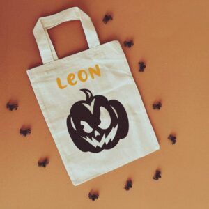 Trick or Treat Reusable Personalised Small Canvas Bag