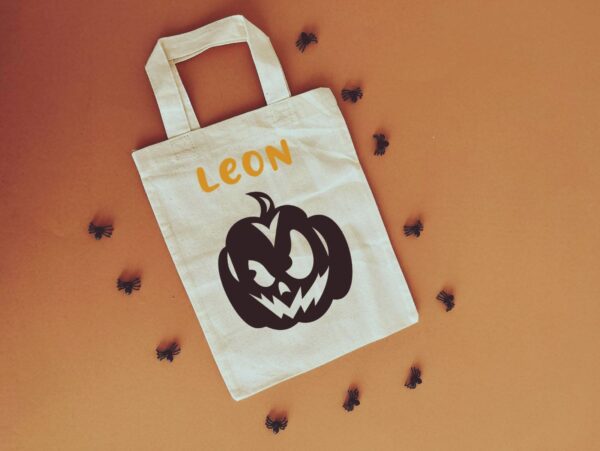 Trick or Treat Reusable Personalised Small Canvas Bag